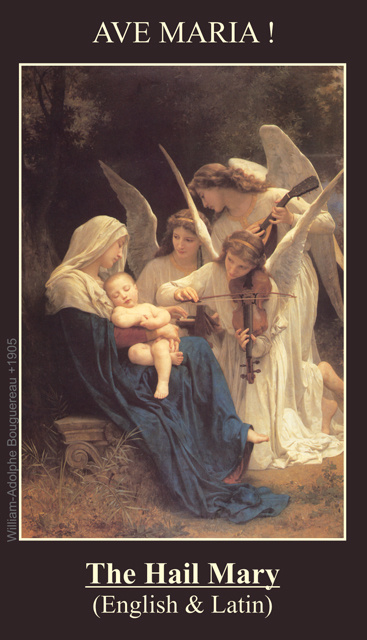 Hail Mary Latin/English Prayer Card
